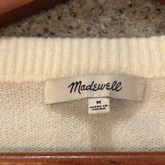 MADEWELL Bobble Dashwood V-Neck Wool Blend Sweater - Picture 12 of 13